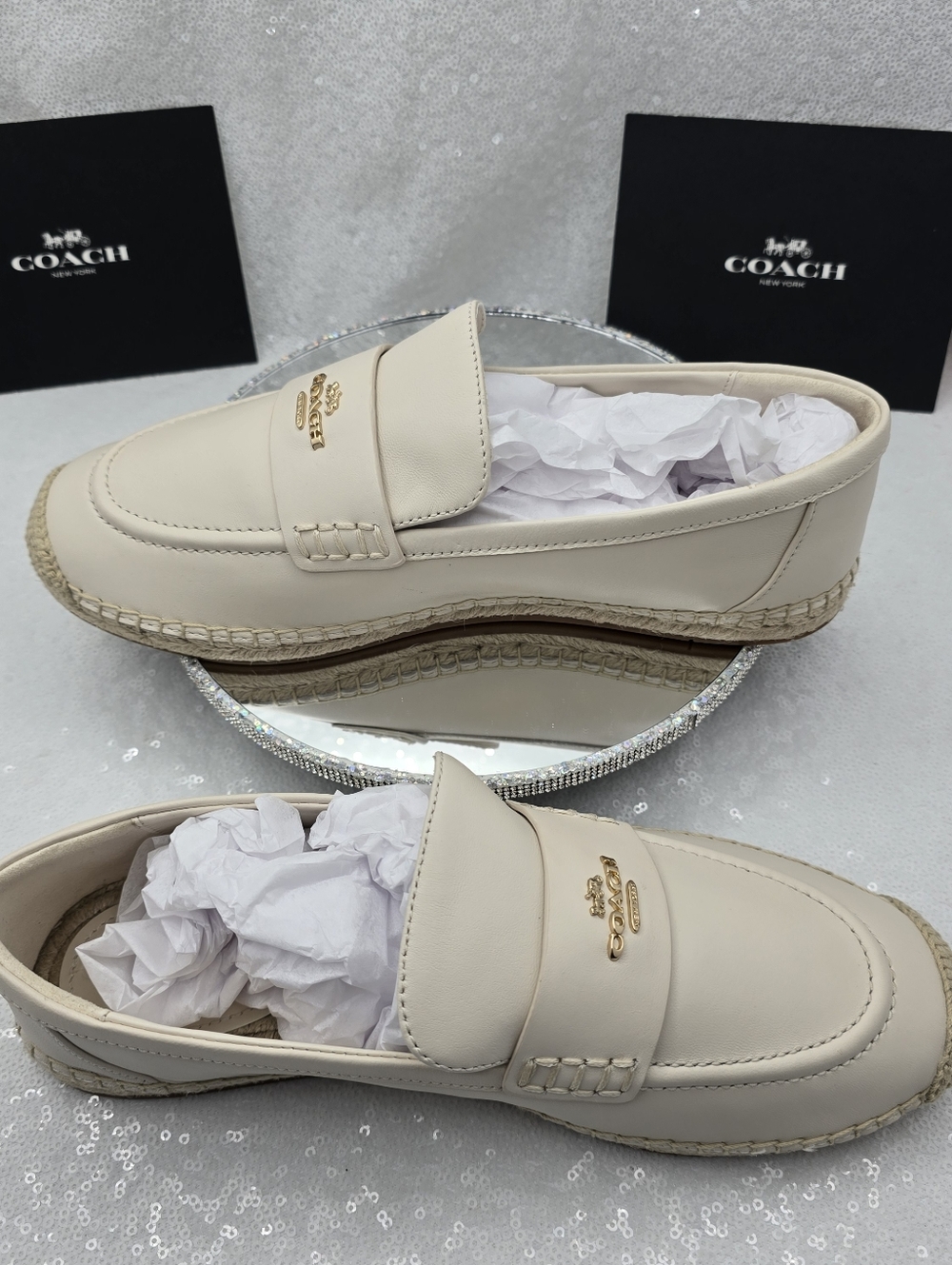 Coach Leather Loafer Espadrille Slip-on Women's 8.5 - Picture 3 of 10